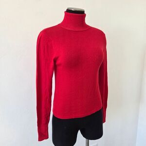 NEW Love & Whimsy Red Turtleneck Sweater Feminine Autumn Academia Preppy Medium